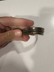 De Robertis Designs Modernist Mixed Metal Sterling Silver Bangle Cuff Bracelet