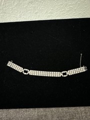 Art Deco Wachenheimer Diamonbar Buckle Sterling Silver Rhinestone Bracelet