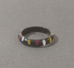 Vintage Hand Painted Lucite Resin Acrylic Ring – Size 8 – One of A Kind