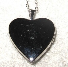 STERLING SILVER 925 EMBELLISHED TRIPLE HEART SHAPED LOCKET PENDANT & CHAIN