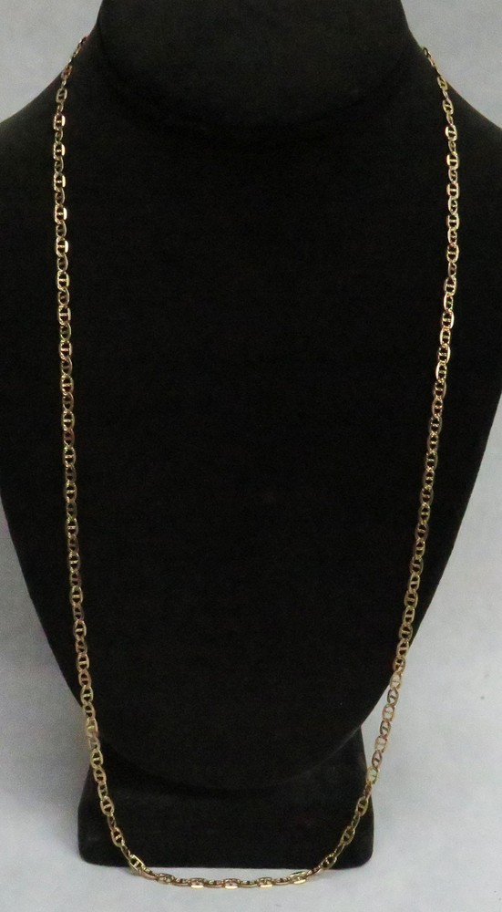 14K SOLID GOLD 8.1 GRAM DIAMOND CUT ANCHOR MARINER LINK 25.5″ NECK CHAIN