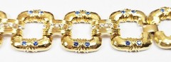 Camrose and Kross Jacqueline Kennedy JBK Blue Rhinestone Chain Link Bracelet COA