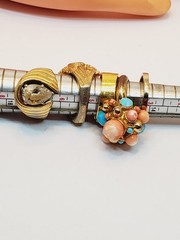 Vintage Ring Lot 5 piece Multicolor Fashion Costume Gold Filled (1)