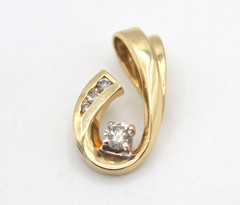 Vintage ALWAND VAHAN AV 14k Yellow Gold 0.25 CTW Diamond Pendant 2.4g