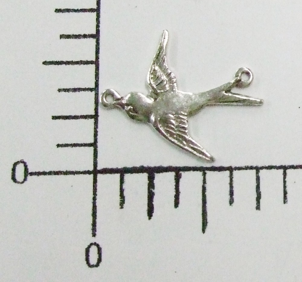35964 – 2 Pc Flying Bird Connector Jewelry Finding Stamping Matte Silver Ox