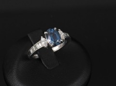 Fine 1.97ct GIA Certified Blue Sapphire & 0.50ct Diamond Platinum Ring Size 6.5