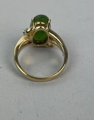Vintage 70s 18kt HGE Gold Plate Aventurine Cocktail Ring 8.75