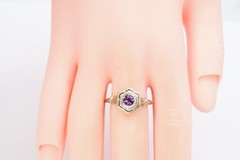 Vintage 18k White Gold Amethyst Ring Size 5.75 Art Deco