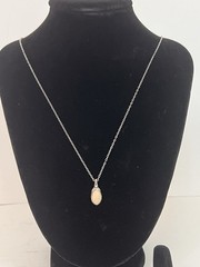 Vintage 925 Silver Lot: Rutilated Quartz Pearl Earrings Cameo Ring Shell Necklac