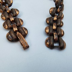 Vintage Copper Link Bracelet Mid-Century Modern Brutalist Boho Statement
