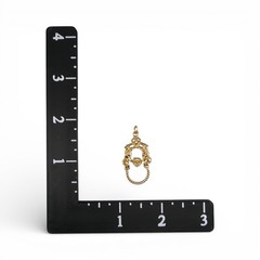 Sterling Silver & Gold Vermeil Victorian Style Charm Holder Necklace Pendant