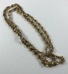 Vintage Gold Toned Reversible Two Sided Unusual Snake Links Long Chain Necklace