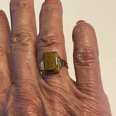 Sweet Victorian 10k Yellow Gold Carved Tiger Eye Cameo Ring 1.90 Grams Size 6