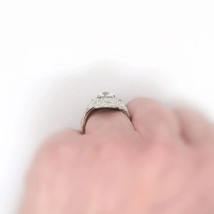 Art Deco Round Lab Created Diamond & Emerald Wedding 14K White Gold Plated Ring