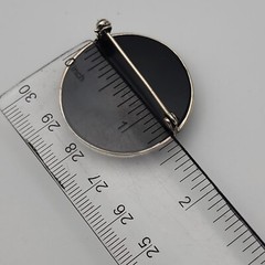 Vintage Art Deco Markasite Round Geometric Domed Sterling Silver 925 Brooch Pin