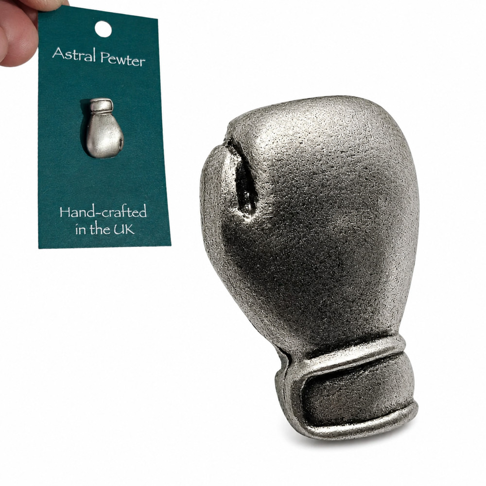 Boxing Glove Pin Badge Pewter Fighter Boxing Sport Brooch Lapel 21mm