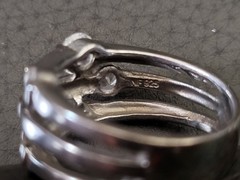Vintage Sterling Silver Thailand Ring with clear stones. Nickel Free. Size 8