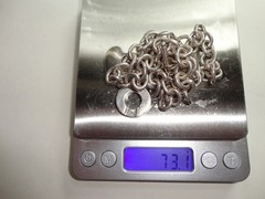 Antique 0.925 Sterling Silver Chain Heart Toggle Closure 73.1 grams 20 Inches
