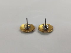 Pierced Earrings Gold Tone Multicolor Enamel Butterfly Costume Jewelry Vintage