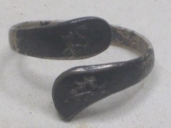 vintage 925 sterling silver Siam adjustable ring engraved band Goddess jewelry