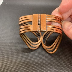Renoir Engraved Copper Hinged Cuff Clamper Loop Bracelet Vintage. READ DESC