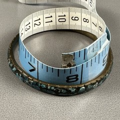Vintage India Bangles Bracelet Mosaic Stone Brass Blue Green Inlay Set of 2