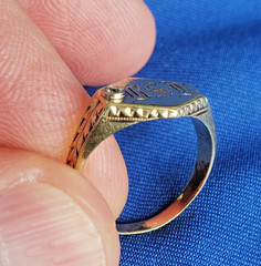 RARE FIND! Antique Victorian Girls 14k Gold Baby’s Ring DIAMOND Floral SIZE 6.5