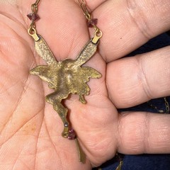 Kingston NY Necklace Nymph Fairy With Wings Plus One Earrings 20” Free Earring