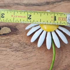 Vintage Original by Robert Enamel Daisy Brooch White Yellow Flower Mod 60s Pin