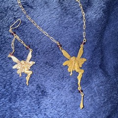Kingston NY Necklace Nymph Fairy With Wings Plus One Earrings 20” Free Earring