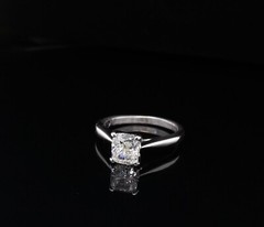 GIA Cert 1.32ct Diamond J SI Platinum Solitare Ring sz L Val $13470