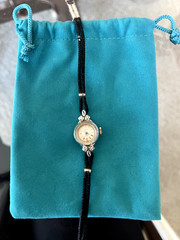 Vintage (1940s/1950s) Lady Hamilton 14K White Gold Watch with 4 Diamonds