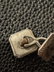 Antique PSM Phillip-Simons Co Belais 14K White-Gold-Front Cufflinks Square Shape