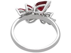 Vintage 1.41Ct Ruby and 1.07Ct Diamond, 18k White Gold Dress Ring Circa 1980