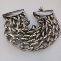 Industrial Machinery Chunky Chain Bracelet Brutalist Heavy Massive Statement VTG