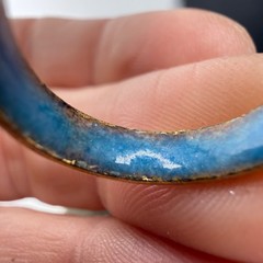 Vintage Cloisonne Enamel Band Blue Ring size 4.75