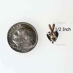 14K Yellow Gold Small Dainty Reflective Heart with Natural Center Diamond