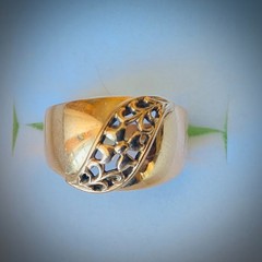 Original Vintage Gold Ring 14K (585) Made in Former USSR Weight 4.34g. Sz 16.5mm