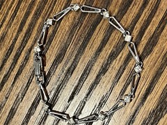 Antique Designer Rhinestone Sterling Silver Bracelet 7 Inches