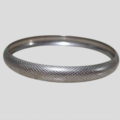 Vintage Silver Tone Textured Bangle Bracelet Etched Stackable Minimalist