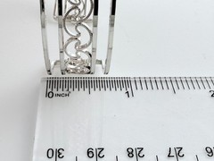 Vintage Krementz Silver Tone Metal Floral Design Openwork Cuff Bracelet 6.75 In