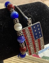 Vintage American Patriotic Costume Jewelry Lot Red White Blue 4th Of July 250th
