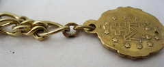 Vintage 12k G.F. Chain Bracelet 6 3/4″ with 5 Mixed Theme Charms