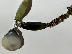 Lot (3) Green & Various Colors Stone Bead Necklaces