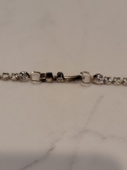 Vintage Rhinestone Necklace Crystal Teardrop Pendant Bridal Formal 16 Inch
