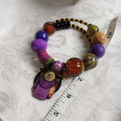 Suzanne Bellows Signed Necklace. One Of A Kind! purple pharaoh art glass
