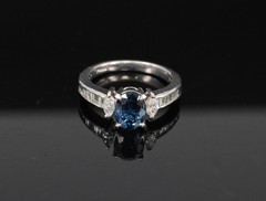 Fine 1.97ct GIA Certified Blue Sapphire & 0.50ct Diamond Platinum Ring Size 6.5