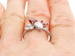 Vintage 1.41Ct Ruby and 1.07Ct Diamond, 18k White Gold Dress Ring Circa 1980