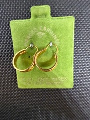 Vintage Solid 14kt Gold Earwire Gold Filled Hoop Earrings 1.34g NOS