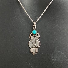VTG Artisan Silver Two Birds Pendant Necklace Boho Spiritual Vintage Dove 925
